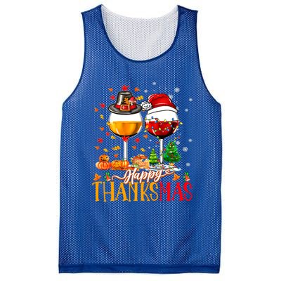 Happy Thanksmas Thanksgiving Christmas Ugly Xmas Pajamas Gift Mesh Reversible Basketball Jersey Tank