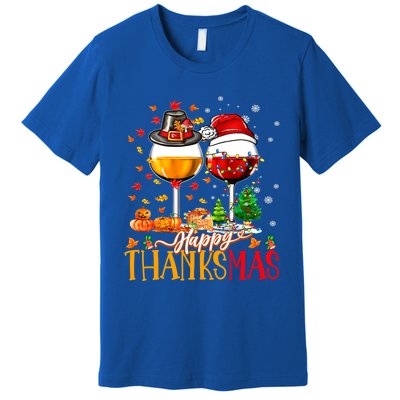 Happy Thanksmas Thanksgiving Christmas Ugly Xmas Pajamas Gift Premium T-Shirt