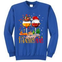 Happy Thanksmas Thanksgiving Christmas Ugly Xmas Pajamas Gift Tall Sweatshirt