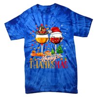 Happy Thanksmas Thanksgiving Christmas Ugly Xmas Pajamas Gift Tie-Dye T-Shirt