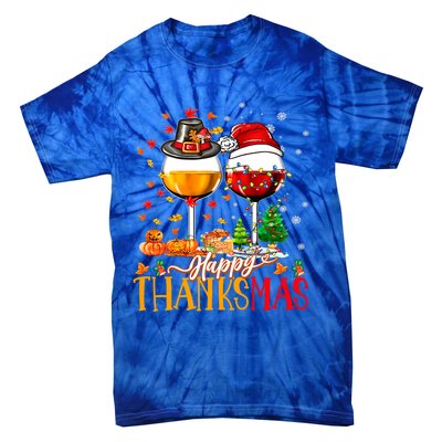 Happy Thanksmas Thanksgiving Christmas Ugly Xmas Pajamas Gift Tie-Dye T-Shirt