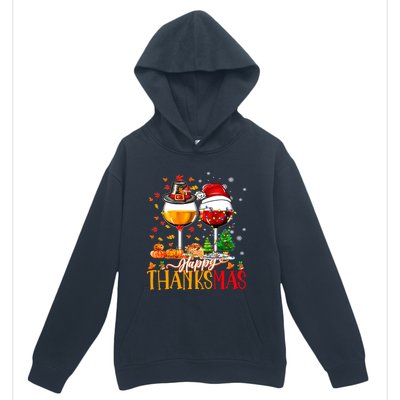 Happy Thanksmas Thanksgiving Christmas Ugly Xmas Pajamas Gift Urban Pullover Hoodie