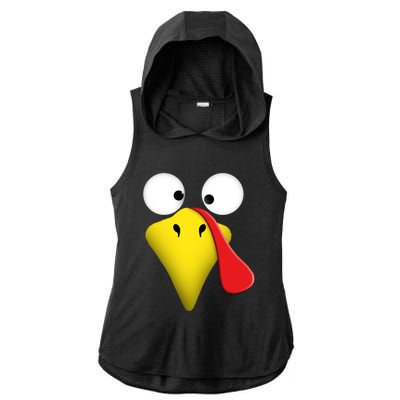 Happy Thanksgiving Turkey Outfit Funny Gift Ladies PosiCharge Tri-Blend Wicking Draft Hoodie Tank