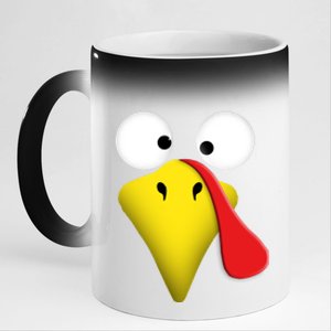 Happy Thanksgiving Turkey Outfit Funny Gift 11oz Black Color Changing Mug