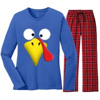 Happy Thanksgiving Turkey Outfit Funny Gift Women's Long Sleeve Flannel Pajama Set 