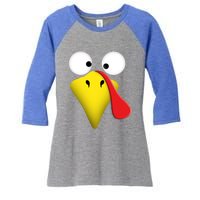 Happy Thanksgiving Turkey Outfit Funny Gift Women's Tri-Blend 3/4-Sleeve Raglan Shirt