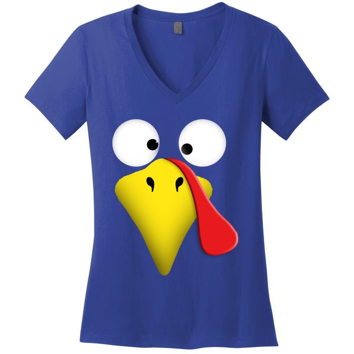 Happy Thanksgiving Turkey Outfit Funny Gift Women's V-Neck T-Shirt