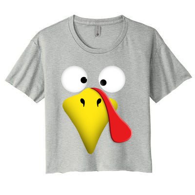 Happy Thanksgiving Turkey Outfit Funny Gift Women's Crop Top Tee