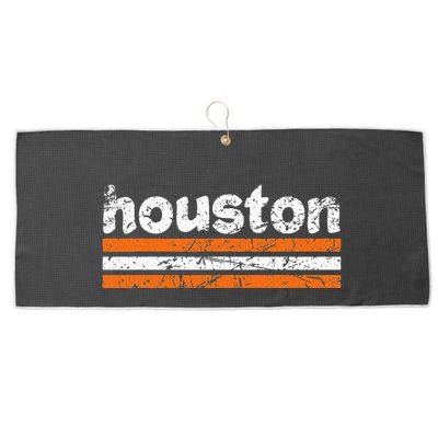 Houston Texas Three Stripe Vintage Weathered  Large Microfiber Waffle Golf Towel