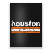 Houston Texas Three Stripe Vintage Weathered  Poster
