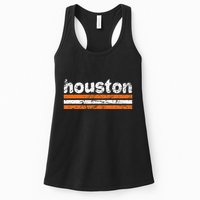 Houston Texas Three Stripe Vintage Weathered  Womens Tank Top