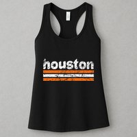 Houston Texas Three Stripe Vintage Weathered  Womens Tank Top