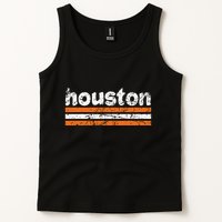 Houston Texas Three Stripe Vintage Weathered  Tank Top
