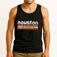 Houston Texas Three Stripe Vintage Weathered  Tank Top