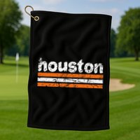 Houston Texas Three Stripe Vintage Weathered  Golf Towel