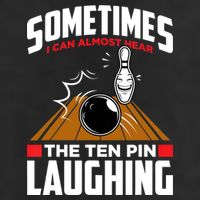 Hear The Ten Pin Laughing Funny Bowler & Bowling TShirt 7 Panel Mesh Trucker Snapback Hat