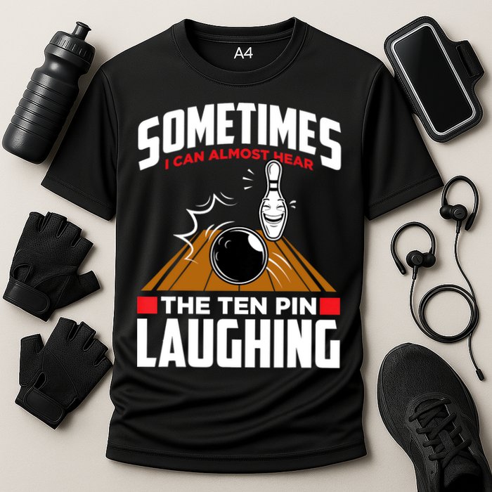 Hear The Ten Pin Laughing Funny Bowler & Bowling TShirt Cooling Performance Crew T-Shirt