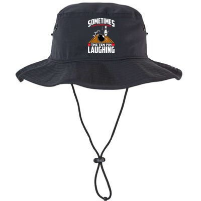 Hear The Ten Pin Laughing Funny Bowler & Bowling TShirt Bucket Hat