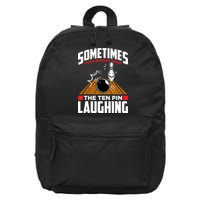 Hear The Ten Pin Laughing Funny Bowler & Bowling TShirt 16 in Basic Backpack