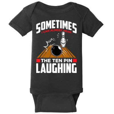Hear The Ten Pin Laughing Funny Bowler & Bowling TShirt Baby Bodysuit