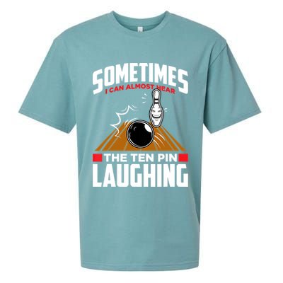 Hear The Ten Pin Laughing Funny Bowler & Bowling TShirt Sueded Cloud Jersey T-Shirt