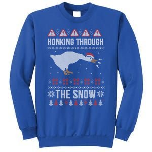 Honking Through The Snow Funny Goose Ugly Christmas Gift Sweatshirt