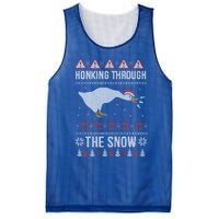 Honking Through The Snow Funny Goose Ugly Christmas Gift Mesh Reversible Basketball Jersey Tank