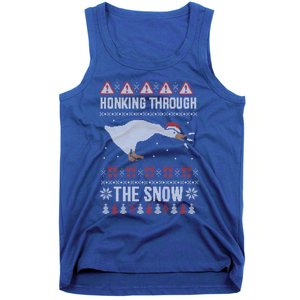 Honking Through The Snow Funny Goose Ugly Christmas Gift Tank Top