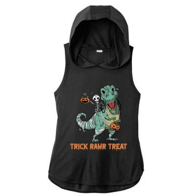 Halloween Trex Tgiftrex Trick Rawr Treat Funny Dinosaur Mummy Gift Ladies PosiCharge Tri-Blend Wicking Draft Hoodie Tank