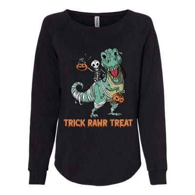 Halloween Trex Tgiftrex Trick Rawr Treat Funny Dinosaur Mummy Gift Womens California Wash Sweatshirt