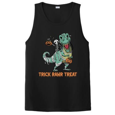 Halloween Trex Tgiftrex Trick Rawr Treat Funny Dinosaur Mummy Gift PosiCharge Competitor Tank