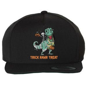 Halloween Trex Tgiftrex Trick Rawr Treat Funny Dinosaur Mummy Gift Wool Snapback Cap