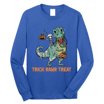 Halloween Trex Tgiftrex Trick Rawr Treat Funny Dinosaur Mummy Gift Long Sleeve Shirt