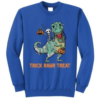 Halloween Trex Tgiftrex Trick Rawr Treat Funny Dinosaur Mummy Gift Sweatshirt