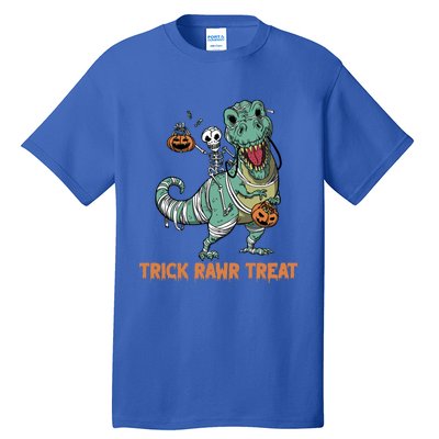 Halloween Trex Tgiftrex Trick Rawr Treat Funny Dinosaur Mummy Gift Tall T-Shirt