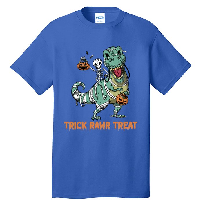 Halloween Trex Tgiftrex Trick Rawr Treat Funny Dinosaur Mummy Gift Tall T-Shirt