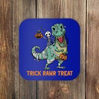 Halloween Trex Tgiftrex Trick Rawr Treat Funny Dinosaur Mummy Gift Coaster