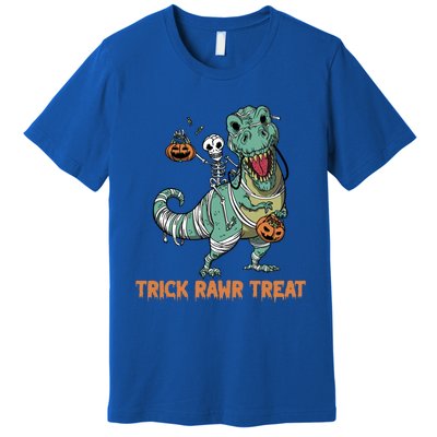 Halloween Trex Tgiftrex Trick Rawr Treat Funny Dinosaur Mummy Gift Premium T-Shirt