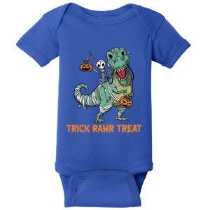 Halloween Trex Tgiftrex Trick Rawr Treat Funny Dinosaur Mummy Gift Baby Bodysuit