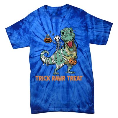 Halloween Trex Tgiftrex Trick Rawr Treat Funny Dinosaur Mummy Gift Tie-Dye T-Shirt