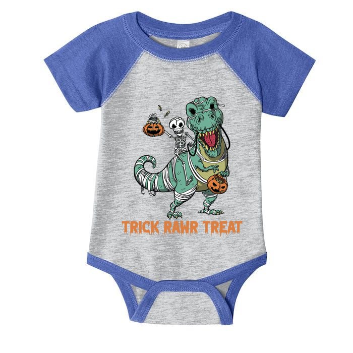 Halloween Trex Tgiftrex Trick Rawr Treat Funny Dinosaur Mummy Gift Infant Baby Jersey Bodysuit