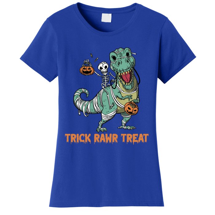 Halloween Trex Tgiftrex Trick Rawr Treat Funny Dinosaur Mummy Gift Women's T-Shirt