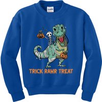 Halloween Trex Tgiftrex Trick Rawr Treat Funny Dinosaur Mummy Gift Kids Sweatshirt