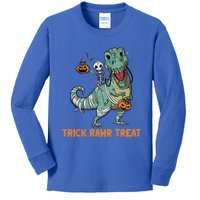 Halloween Trex Tgiftrex Trick Rawr Treat Funny Dinosaur Mummy Gift Kids Long Sleeve Shirt