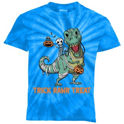 Halloween Trex Tgiftrex Trick Rawr Treat Funny Dinosaur Mummy Gift Kids Tie-Dye T-Shirt