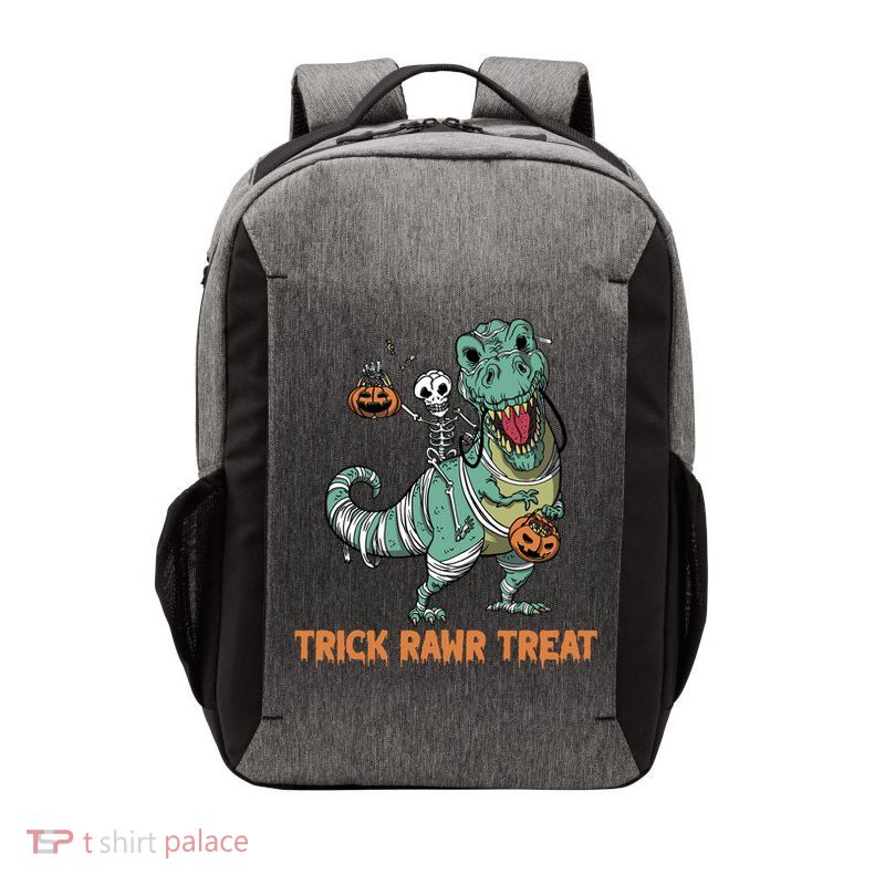 Halloween Trex Tgiftrex Trick Rawr Treat Funny Dinosaur Mummy Gift Vector Backpack