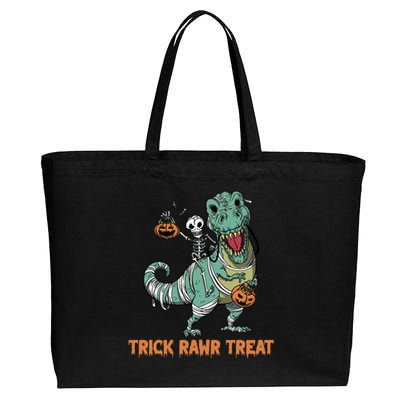 Halloween Trex Tgiftrex Trick Rawr Treat Funny Dinosaur Mummy Gift Cotton Canvas Jumbo Tote