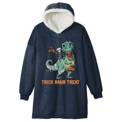 Halloween Trex Tgiftrex Trick Rawr Treat Funny Dinosaur Mummy Gift Hooded Wearable Blanket