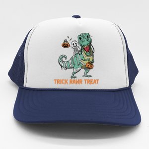 Halloween Trex Tgiftrex Trick Rawr Treat Funny Dinosaur Mummy Gift Trucker Hat