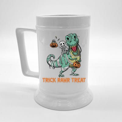 Halloween Trex Tgiftrex Trick Rawr Treat Funny Dinosaur Mummy Gift Beer Stein